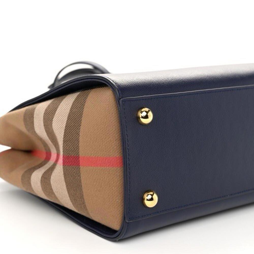 BNWT Burberry Small Banwell House Check Leather Shoulder Bag Blue! - Picture 8 of 9